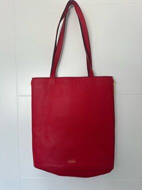 Kate Spade Saturday Red Pebbled Leather Tote Bag  Large Shoulder Bag